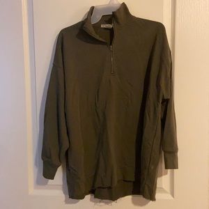 Green half zip pullover